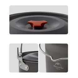 Zestaw wiszących garnków NATUREHIKE - wytrzymały aluminiowy do biwakowania i wędrówek